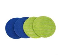 MoSundi Lot de 4 nettoyeurs électriques sans fil pour serpillères, réutilisables en microfibre lavables pour carrelage en bois pour pierre de marbre, 16 cm de diamètre, compatible avec alimentation