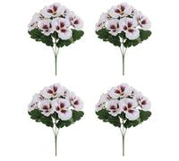 MoSundi Lot de 4 pensées artificielles réalistes avec tiges flexibles pour décoration de maison, mariage et fête - 35 cm