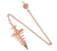 MoSundi Lot de 4 tiges de mesure en laiton doré avec outils pendule pour la chasse aux esprits, kit de détection de positionnement réglable pour veines minérales d'eau, pendentif en alliage or rose