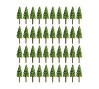 MoSundi Lot de 40 arbres miniatures pour chemin de fer, diorama, paysage de guerre, plastique, vert, 4,5 cm et 3,5 cm de hauteur, échelle 1:100 H 3,5 cm