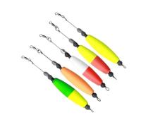 MoSundi Lot de 5 flotteurs de pêche lestés de 12 g/10 g avec fil en acier inoxydable pour bar, truite, crappie, poisson-chat, flotteurs en EVA pour détection sensible des morsures, 15,5 cm