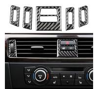 MoSundi Lot de 5 garnitures de sortie d'aération centrales en fibre de carbone pour BMW E90/E92/E93 2005-2012, 5 garnitures de sortie d'aération en plastique, compatibles avec les séries 3