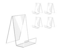 MoSundi Lot de 5 présentoirs verticaux en acrylique transparent pour livres, tablettes, albums, œuvres d'art, 100 x 100 x 150 mm