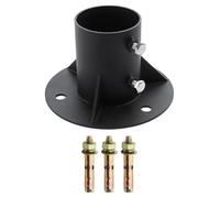 MoSundi Lot de 6 bases de poteau de clôture en acier avec diamètre intérieur de 65 mm/78 mm pour lampe pour poteaux de boîte aux lettres pour poteaux cylindriques en acier noir