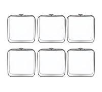 MoSundi Lot de 6 grands cubes d'emballage de voyage transparents en PVC avec poignées pour valise, organiseur réutilisable pour vêtements, couvertures, oreillers, cosmétiques - 37 x 35 x 10 cm