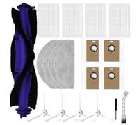 MoSundi Pack d'accessoires de Rechange pour aspirateur Robot Narwal Freo S, 1 Brosse Principale, brosses latérales, filtres, Sacs à poussière, Chiffons de Nettoyage, Outils de Nettoyage