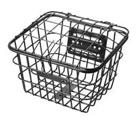 MoSundi Panier avant de vélo pour VTT et vélo de route - Grand panier de rangement suspendu avec couvercle, supporte livres, sacs, courses, petits chiens - Noir, 69,5 x 44,3 x 16,8 cm