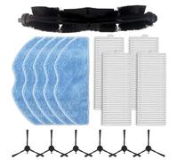 MoSundi Pièces de rechange pour aspirateur Tefal pour X-Plorer Serie 75 S+ RG8597W, kit d'accessoires de nettoyage avec 1 brosse principale à rouleau, 4 filtres HEPA, 5 tampons serpillères, 6 brosses