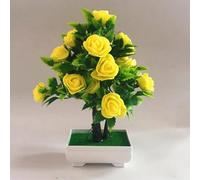 MoSundi Plantes artificielles en pot pour intérieur et extérieur, décoration de la maison, 20 x 25 cm, faux bonsaï en plastique, décoration de table réaliste, ne fanent pas, facile d'entretien, pas