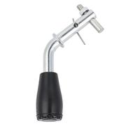 MoSundi Poignée de porte de poêle pour four de chauffage et chaudière, en acier inoxydable + poignée de rechange en plastique, convient pour trou de porte de 1,1 cm de diamètre, argenté + noir