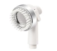 MoSundi Pomme de douche multifonction massante pressurisée avec buse brosse PP et deux modes de pulvérisation pour lavabo, baignoire, évier de cuisine - Argent