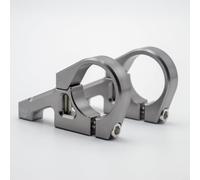 MoSundi Potence à montage direct en alliage d'aluminium pour fourche à double couronne pour VTT de descente avec collier de serrage de 35 mm et finition anodisée CNC (argenté)