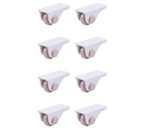 MoSundi Pour mini roulettes pour boîtes de rangement et meubles - 5 x 2 x 2,6 cm ABS + Stickies roues non pivotantes, lot de 4 ou 8 - Compatible avec poubelles, petits meubles, ordinateurs portables
