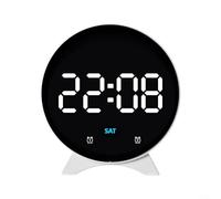 MoSundi Réveil LED multifonction avec capteur de température, grand affichage électronique de la date, du jour et alarme, luminosité réglable, pour maison, dortoir, étude, bleu (A)