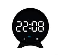 MoSundi Réveil LED multifonction avec capteur de température, grand affichage électronique de la date, du jour et alarme, luminosité réglable, pour maison, dortoir, étude, bleu (F)