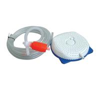 MoSundi Siphon pour piscine hors sol, kit de tuyau de vidange de 4,9 m avec pompe à pression manuelle, outil d'extraction d'eau non électrique, bleu