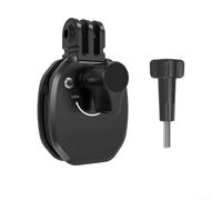 MoSundi Support de pare-brise de moto en alliage d'aluminium pour caméra d'action Insta360 X5 - Coussinet en silicone anti-rayures à dégagement rapide Noir 7,6 x 4,1 cm