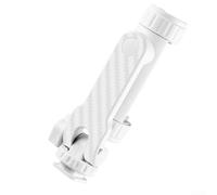 MoSundi Support de téléphone à double griffe avec pince pour smartphone pour micro lumineux LED - Construction ABS tête pivotante à 360° pour kit de création de contenu (blanc)