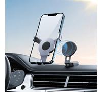 MoSundi Support de téléphone de voiture activé par gravité, pour alliage | Base avec vue réglable à 360°, forte tenue pour routes bosselées, pour tous les téléphones, argent