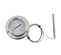 MoSundi Thermomètre de four en acier inoxydable 0-600 °C, industriel pour manomètre de température à cadran avec rallonge de 1,5 m et sonde de 100 mm pour cuisson et chaudières