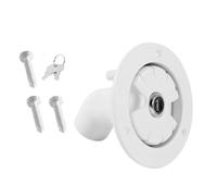 MoSundi Trappe d'entrée d'eau avec 2 clés pour camping-car, remorque, caravane, taille du trou de 80 mm, diamètre intérieur du tuyau de 38 mm, bouchon de remplissage en plastique blanc compatible avec