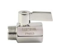 MoSundi Vanne d'arrêt de douche pour pommeau de douche, NPT 1,27 cm, robinet à boisseau sphérique en acier inoxydable 304 avec poignée quart de tour, contrôle du débit d'économie d'eau pour