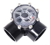 MoSundi Vanne de dérivation de piscine à deux voies de 5,1 cm, design à angle droit pour un contrôle précis du débit d'eau, raccord en plastique résistant à la rouille pour piscines et spas, noir