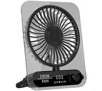 MoSundi Ventilateur de bureau compact rechargeable par USB à 4 vitesses avec moteur sans balais, fonctionnement silencieux sous 36 dB pour le travail, les études ou les activités de plein air (noir)