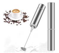 MOSUO Mousseur à Lait Électrique, Mini Fouet en Acier Inoxydable, Moteur Extra Fort et Alimenté par Batterie, Mélangeur pour Café Crème Cappuccino Latte Cocktails Jus