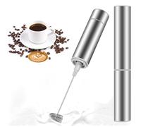 MOSUO Mousseur à Lait Électrique, Mini Fouet en Acier Inoxydable, Moteur Extra Fort et Alimenté par Batterie, Mélangeur pour Café Crème Cappuccino Latte Cocktails Jus