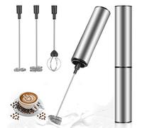 MOSUO Mousseur à Lait Électrique, Mousseur de Lait Rechargeable USB et Mini Batteur avec Dual Fouet Tête, Mélangeur Acier Inoxydable pour Café Crème Cappuccino Latte Cocktails Jus
