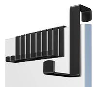 MOSUO Porte Manteau pour Porte, 10 x Crochet Porte Acier Inox, Patere Porte pour Tiroir, Placard Armoire, Cuisine Salle de Bains Chambre à Coucher, Noir