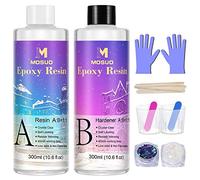 MOSUO Resine Epoxy Transparente, 600ml Epoxy Resin Kit Complet 1: 1 Ratio Transparent Résine Epoxy Cristalline Pour Moulage et Revêtement, Fabrication de Bijoux, Décoration Artisanale