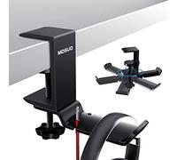 MOSUO Support Casque, Porte Casque Rotation à 360 Degrés Support Casque Gamer avec Clips Câbles pour Toutes Les Tailles de Casques, Adapté pour Table/Bureau/Vitrine