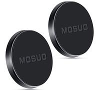 MOSUO Support Téléphone Voiture Magnétique, 2 Pack Aimant Telephone Voiture avec 4 Plaques Métalliques Porte Téléphone Voiture Aimant Tableau de Bord pour iPhone Samsung GPS MP3-Noir