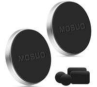 MOSUO Support Téléphone Voiture Magnétique, 2 Pack Aimant Telephone Voiture avec 4 Plaques Métalliques Porte Téléphone Voiture Aimant Tableau de Bord pour iPhone Samsung GPS MP3-Argent