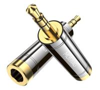 MOSWA Adaptateur Jack Stéréo 3,5 mm Mâle vers 6,35 mm Femelle pour Amp Adapter, Guitars, Speakers, Tablet, Phones, Mixer, Electronic Piano (2 Pack)