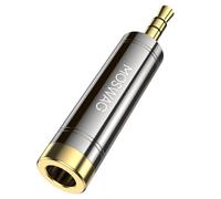 MOSWA Adaptateur Jack Stéréo 3,5 mm Mâle vers 6,35 mm Femelle pour Amp Adapter, Guitars, Speakers, Tablet, Phones, Mixer, Electronic Piano (1 Pack)