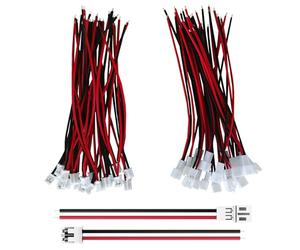 MOSWAG 20 Paires JST PH 2.0 2 Broches Connecteur Prise, JST PH 2.0 Connecteur de Prise Câble Female Mâle 26AWG Compatible avec Bandes Lumineuses LED, Voitures, Jouets etc