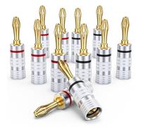 MOSWAG 6 Paires de Fiches Bananes pour Haut-Parleur Plaquées or 24K, pour Câble de Haut-Parleur, Home Cinéma