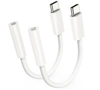 MOSWAG Adaptateur Audio USB-C vers Jack 3,5 mm,Type-C vers Prise Jack 3,5 | Adaptateur USB-C vers Jack Audio 3,5 mm Compatible avec iPhone 15/16/17 Pro Max,Samsung Galaxy S24/S25,Pixel,iPad Pro-2 Pièce