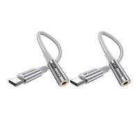 MOSWAG Adaptateur de Prise Casque USB C vers 3,5 mm (2 pièces), Cable de dongle Audio USB C vers Aux Compatible avec Pixel 4 3 2 XL, Samsung Galaxy S21 S20 Ultra S20 + Note 20 10 S10 S9 Plus iPad Pro