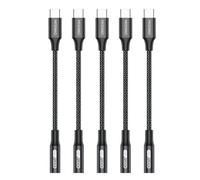 MOSWAG Adaptateur de Prise de Casque à 3,5mm, Adaptateur Écouteur USB C Jack 3.5mm en Nylon, Adaptateur Jack USB Type C avec DAC pour Samsung Galaxy s24 22 S20 Ultra S20, Pixel 4 3 2 XL, iPad Pro