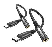 MOSWAG Adaptateur de Prise de Casque à 3,5mm, Adaptateur Écouteur USB C Jack 3.5mm en Nylon, Adaptateur Jack USB Type C avec DAC pour Samsung Galaxy s24 22 S20 Ultra S20, Pixel 4 3 2 XL, iPad Pro