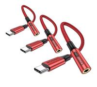 MOSWAG Adaptateur de Prise de Casque à 3,5mm, Adaptateur Écouteur USB C Jack 3.5mm en Nylon, Adaptateur Jack USB Type C avec DAC pour Samsung Galaxy s24 22 S20 Ultra S20, Pixel 4 3 2 XL, iPad Pro