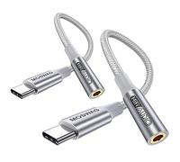 MOSWAG Adaptateur de Prise de Casque à 3,5mm, Adaptateur Écouteur USB C Jack 3.5mm en Nylon, Adaptateur Jack USB Type C avec DAC pour Samsung Galaxy s24 22 S20 Ultra S20, Pixel 4 3 2 XL, iPad Pro