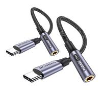 MOSWAG Adaptateur de Prise de Casque à 3,5mm, Adaptateur Écouteur USB C Jack 3.5mm en Nylon, Adaptateur Jack USB Type C avec DAC pour Samsung Galaxy s24 22 S20 Ultra S20, Pixel 4 3 2 XL, iPad Pro