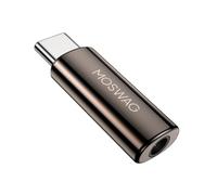 MOSWAG Adaptateur de Prise de Casque USB-C vers 3,5mm avec DAC, Convertisseur Audio Hi-FI et Micro en Alliage de Zinc Haute Résolution, Compatible avec Galaxy, Pixel, Xiaomi, iPhone et iPad