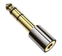 MOSWAG Adaptateur Jack 6.35mm Mâle vers 3.5mm Femelle Stéréo, 3.5mm to 6.35 mm Plaqué Or Adapter pour Cordon de Guitare, Téléphone Mobile, Ordinateur de Bureau, Ordinateur Portable (1 Pack)