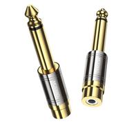 MOSWAG Adaptateur RCA vers 6.35, Adaptateur Audio RCA vers 6,35 mm pour Appareils Photo, Microphones, Amplificateurs, Pianos électriques, Haut-parleurs, Guitares électriques (2 Pack)